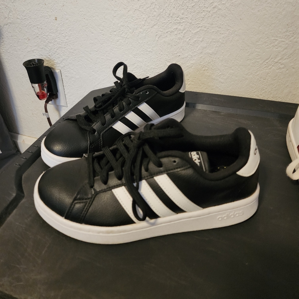 Adidas Black and White Athletic Shoes